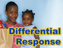 Differential Response Woman holding a grocery bag and her child