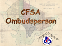 Old DC planning map with CFSA logo and text CFSA Ombudsperson