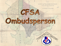 CFSA Ombudsperson Old DC planning map with CFSA logo and text CFSA Ombudsperson