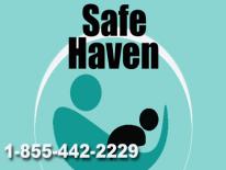 Safe Havens for your infant Safe Haven logo with phone number 1-855-442-2229