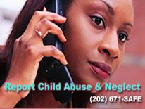 Report Child Abuse and Neglect Woman on the phone